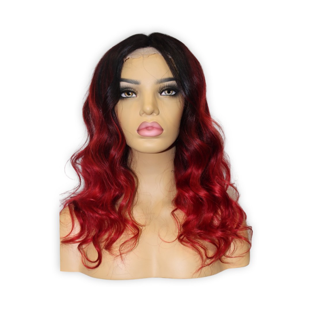 Red Ombré Lace Front Wig - Lux Brows Au